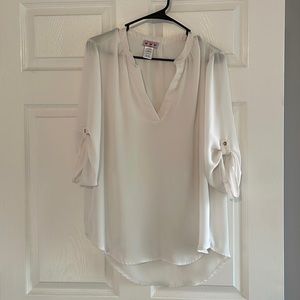 Three pink hearts Loose fit white xl blouse